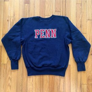 VTG 90s Champion PENN Crewneck Sweatshirt Sewn Stitched Spellout Embroidered